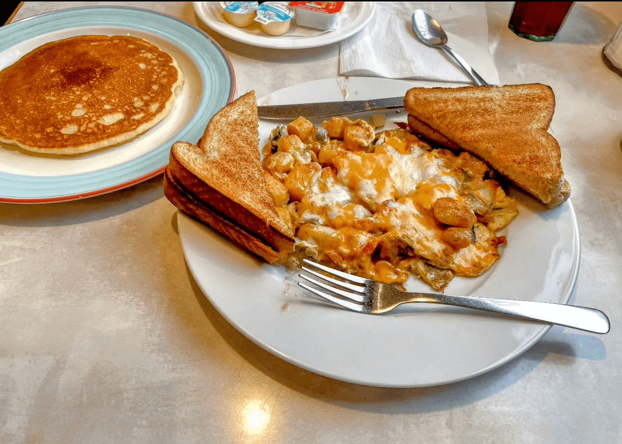 Breakfast Skillet with Pancakes